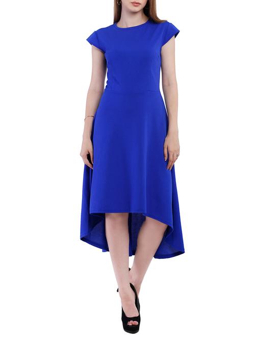 blue solid high low dress - 14915572 - Very Small Image - 1