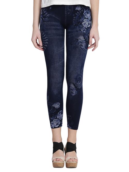 blue printed cotton jegging - 14915609 - Very Small Image - 1