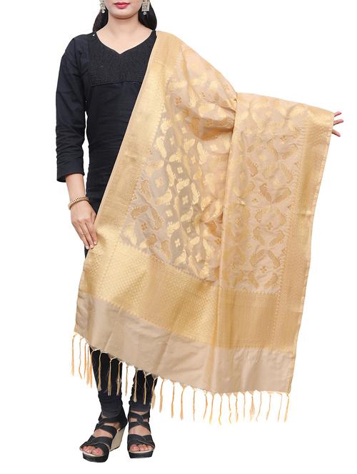 beige art silk dupatta - 14916024 - Very Small Image - 1