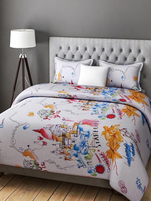 cotton double bedsheet with 2 pillow covers - 14916139 - Very Small Image - 1