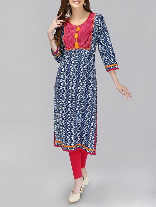 blue cotton kurta - 14916514 - Very Small Image - 1