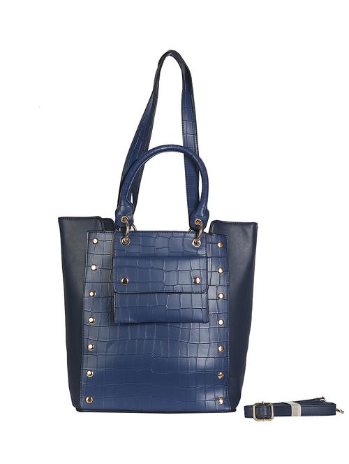 blue leatherette  regular handbag - 14918055 - Very Small Image - 1