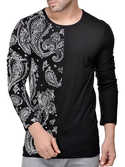 black paisley print t-shirt - 14918061 - Very Small Image - 1