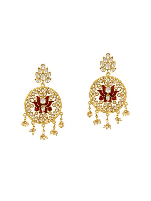 red brass drop earrings - 14920560 - Very Small Image - 1