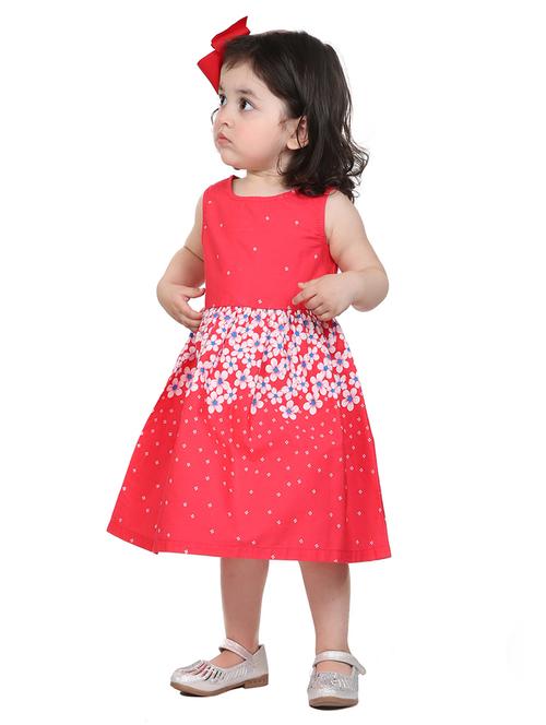 round neck floral print frock - 14920725 - Very Small Image - 1