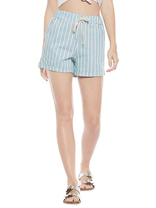 blue striped cotton shorts - 14921418 - Very Small Image - 1