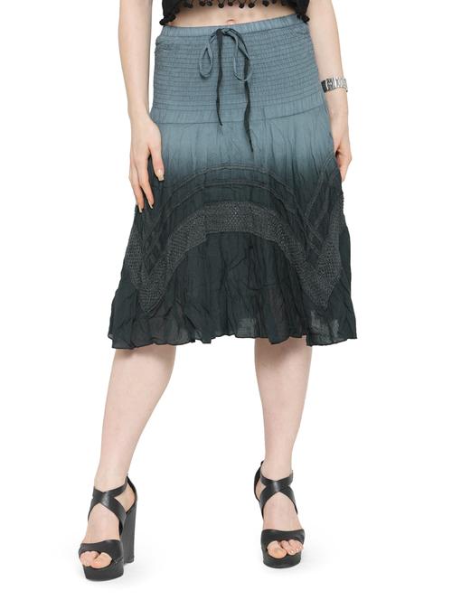 black cotton ombre a-line skirt - 14921475 - Very Small Image - 1