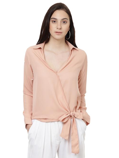 pearl embellished wrap top - 14923853 - Very Small Image - 1