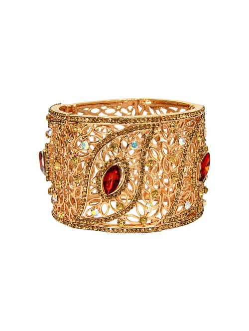 red gold tone stone bangle bracelet - 14924159 - Very Small Image - 1