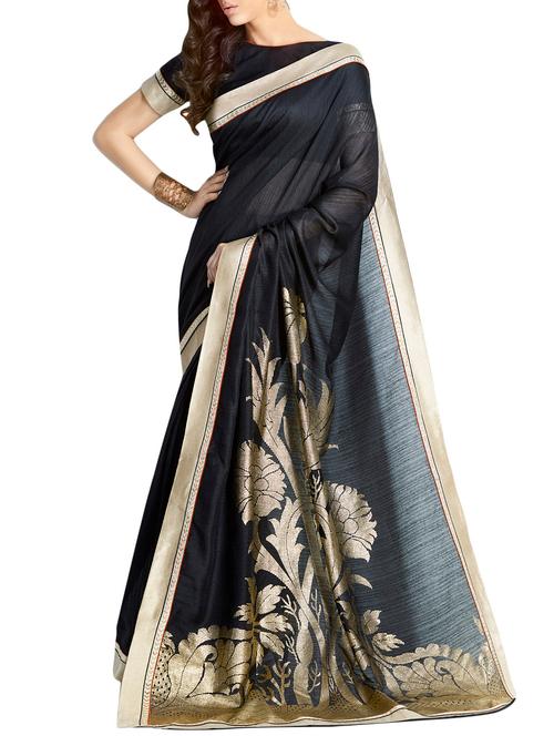 delicate golden pallu border saree with blouse - 14925877 - Very Small Image - 1