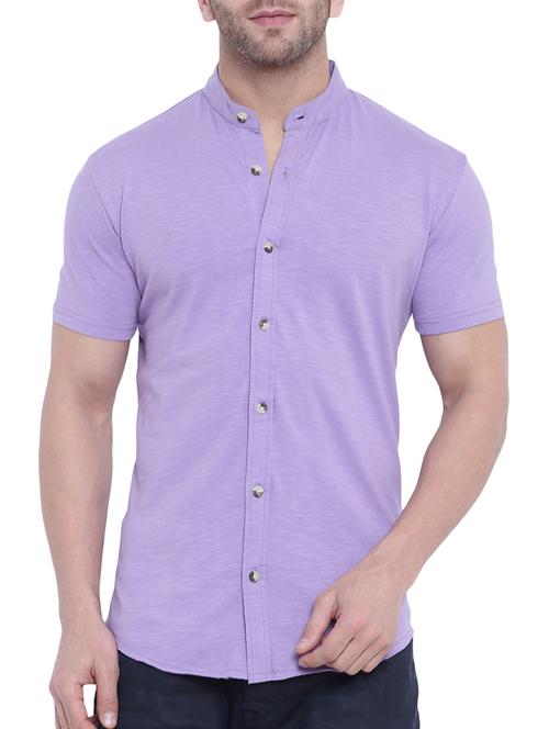 purple cotton casual shirt - 14926524 - Very Small Image - 1