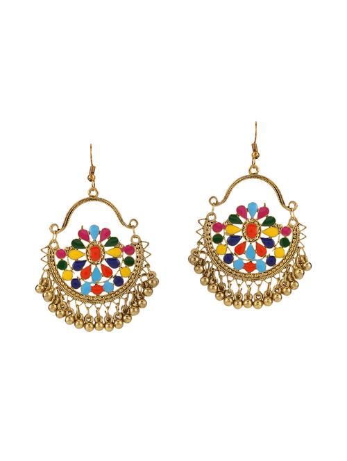 gold metal chandellier earrings - 14927160 - Very Small Image - 1
