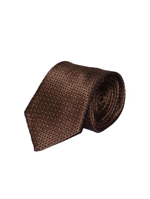 brown micro fiber tie with pocket square and lapelpin - 14928446 - Very Small Image - 1