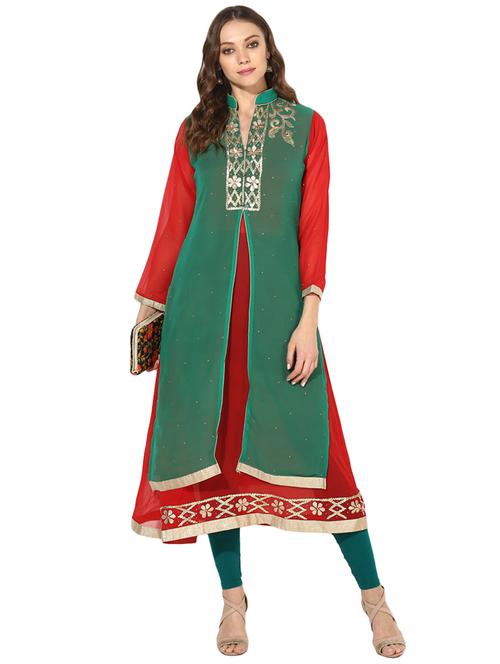 women's layered kurta - 14929006 - Very Small Image - 1