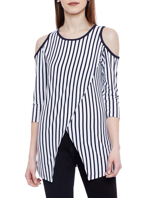 cold shoulder striped tunic  - 14929601 - Very Small Image - 1
