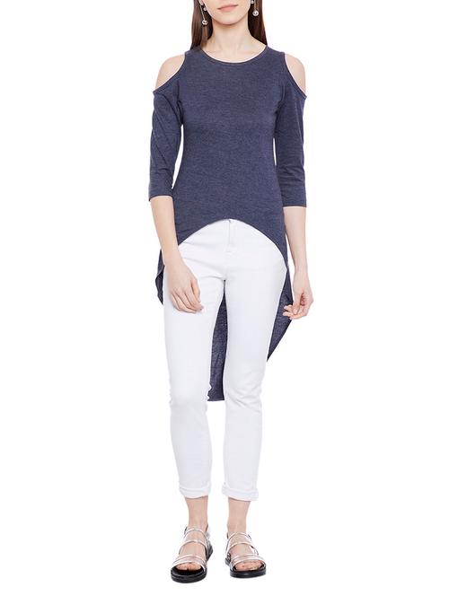 cold shoulder high-low tunic - 14929607 - Very Small Image - 1