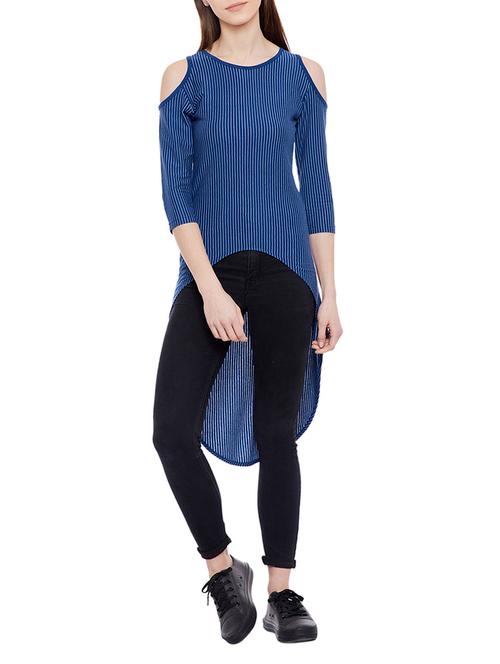 cold shoulder striped tunic  - 14929613 - Very Small Image - 1