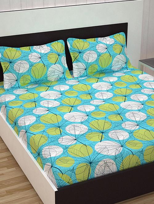 100% cotton double bedsheet with 2 pillow covers - 14930665 - Very Small Image - 1