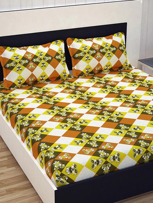 100% cotton double bedsheet with 2 pillow covers - 14930669 - Very Small Image - 1
