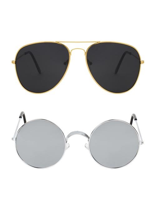 abner combo of aviator & round sunglases - 14930872 - Very Small Image - 1