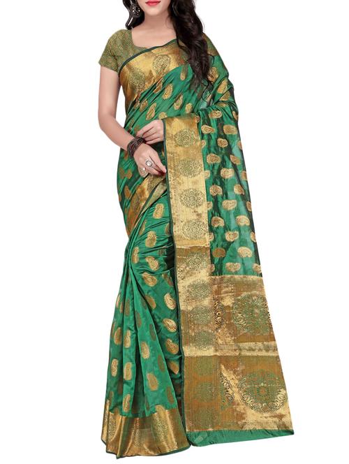 green silk saree with blouse - 14931085 - Very Small Image - 1