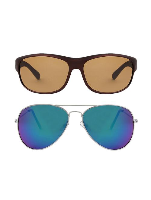 abner wrap around-around, aviator sunglasses (brown, blue) - 14931194 - Very Small Image - 1