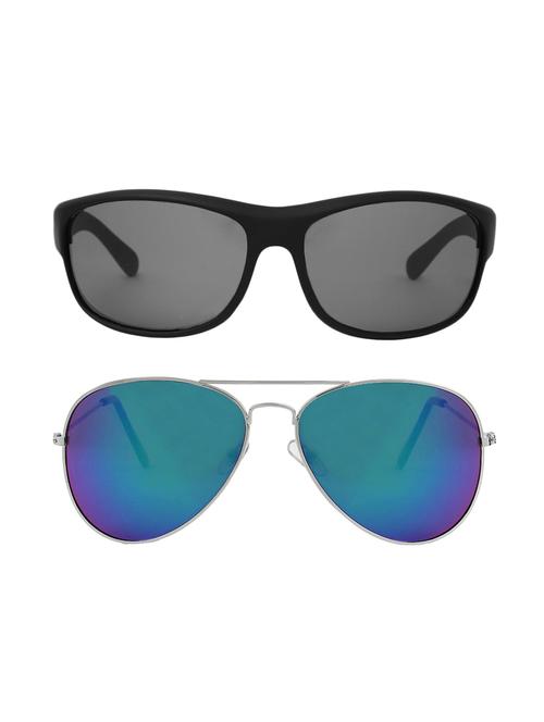 abner wrap around-around, aviator sunglasses (black, blue) - 14931195 - Very Small Image - 1