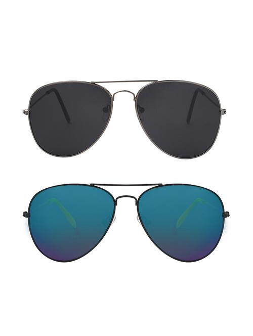 abner aviator, aviator sunglasses (black, blue) - 14931201 - Very Small Image - 1