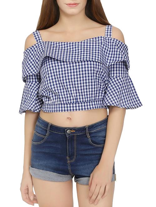 blue cotton crop top - 14931341 - Very Small Image - 1