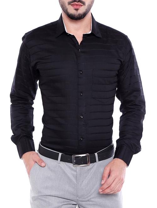 black cotton formal shirt - 14931997 - Very Small Image - 1
