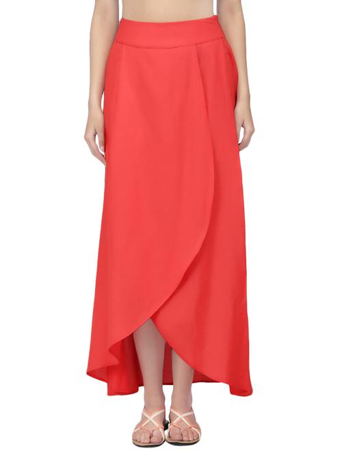 solid red cotton tulip skirt - 14933099 - Very Small Image - 1