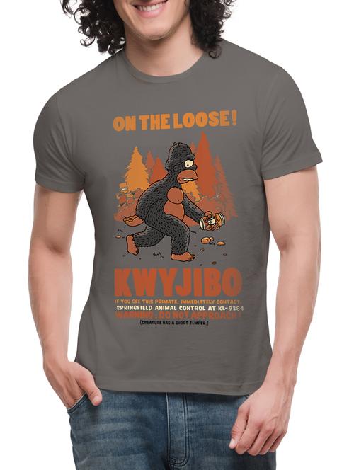 grey cotton front print tshirt - 14933380 - Very Small Image - 1