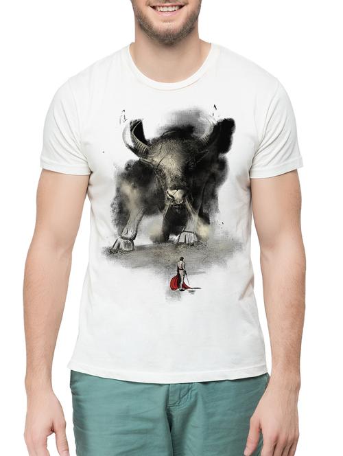 white cotton front print tshirt - 14933381 - Very Small Image - 1