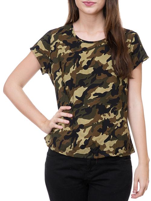 camouflage asymmetric hem top - 14933397 - Very Small Image - 1