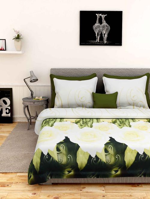 flower printed double bed sheet with 2 pillow cover - 14936723 - Very Small Image - 1