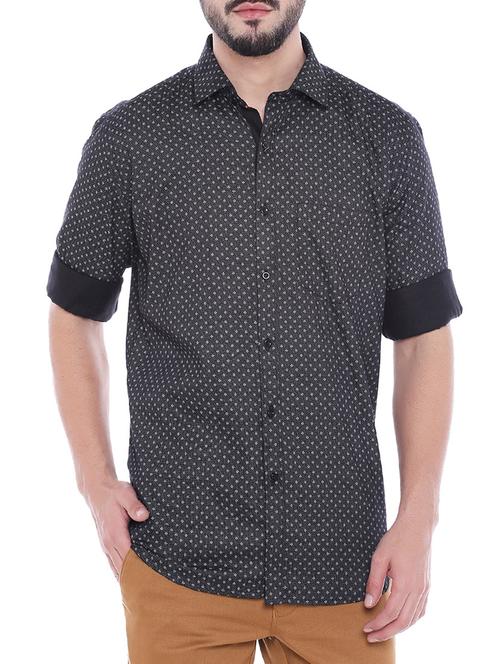 black cotton casual shirt - 14937913 - Very Small Image - 1