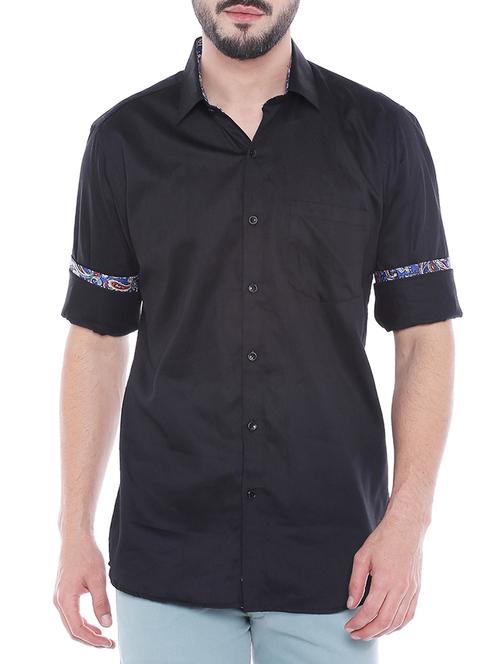 black cotton casual shirt - 14937918 - Very Small Image - 1