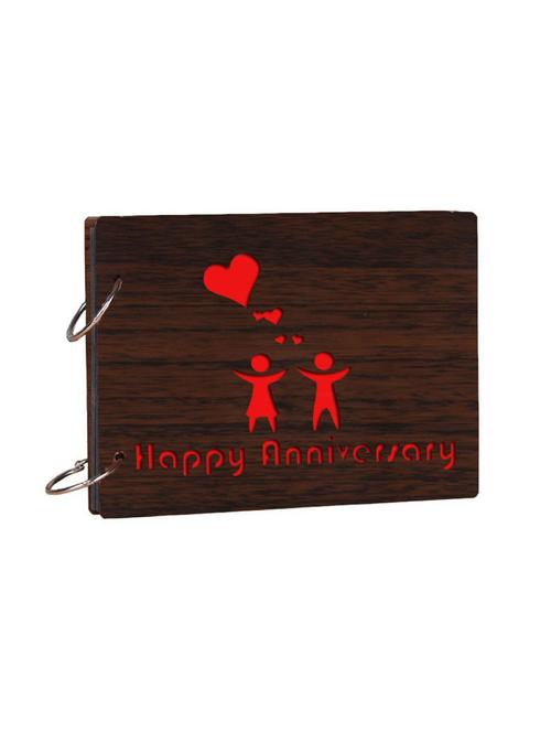 wooden "happy anniversary" brown photo album - 14941690 - Very Small Image - 1