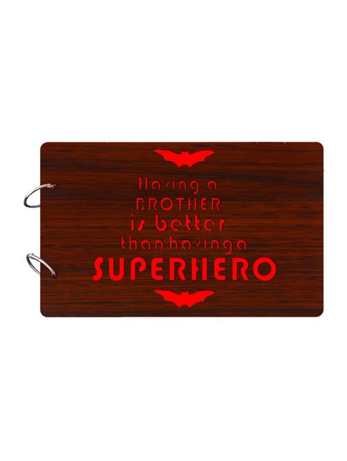 "having a brother is better than having a superhero"wooden brown photo album - 14941716 - Very Small Image - 1