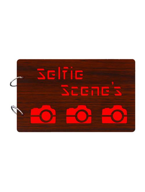 "selfie scenes"wooden brown photo album - 14941724 - Very Small Image - 1