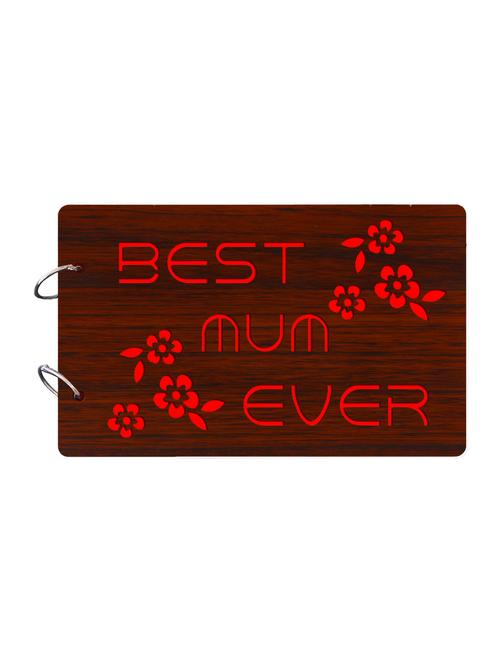 "best mum ever"wooden brown photo album - 14941726 - Very Small Image - 1