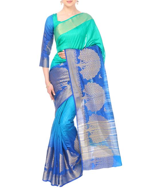 convesational motif woven saree with blouse - 14942135 - Very Small Image - 1