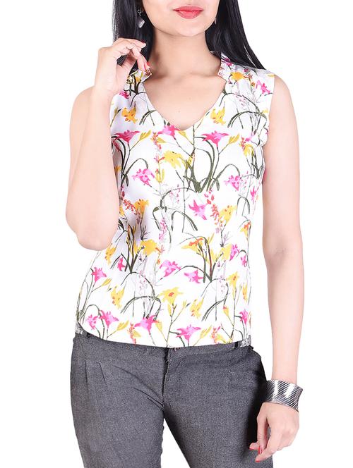 white printed cotton top - 14942385 - Very Small Image - 1