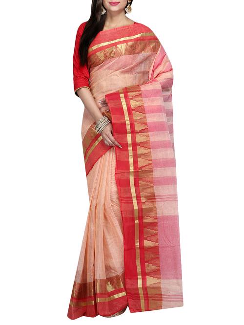 beige cotton tant saree - 14942703 - Very Small Image - 1