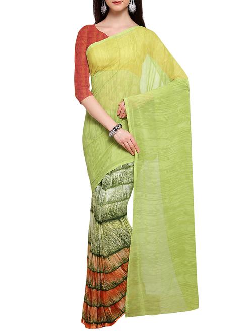 abstract printed saree with blouse - 14944707 - Very Small Image - 1