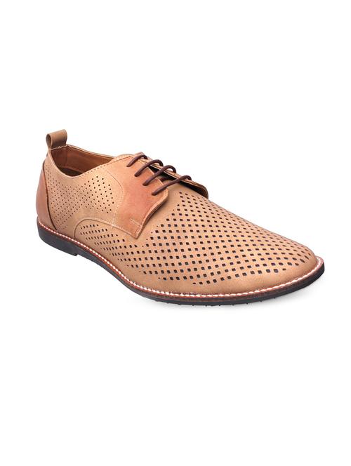 beige leather lace up shoe - 14945080 - Very Small Image - 1