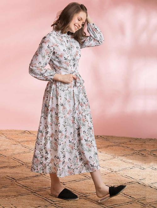 white floral midi dress - 14945288 - Very Small Image - 1