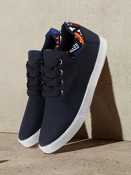 blue leatherette lace up sneaker - 14946334 - Very Small Image - 1