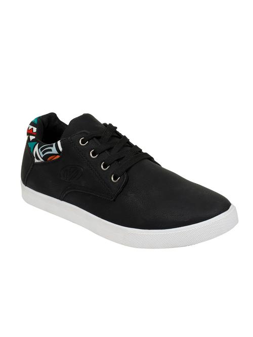 black leatherette lace up sneaker - 14946335 - Very Small Image - 1