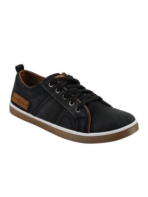 black Canvas lace up sneaker - 14946356 - Very Small Image - 1